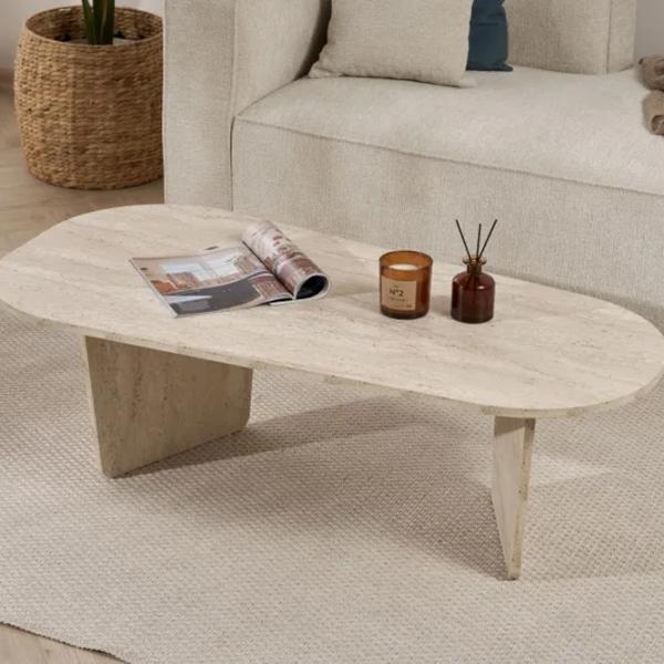 Măsuță de cafea Trendy Ovalis GTR008212 Travertine photo 6