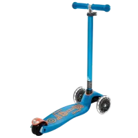Trotinetă pentru copii cu trei roți Micro Maxi Deluxe LED (MMD085) 50 kg/ Blue photo 2