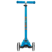 Trotinetă pentru copii cu trei roți Micro Maxi Deluxe LED (MMD085) 50 kg/ Blue photo 5