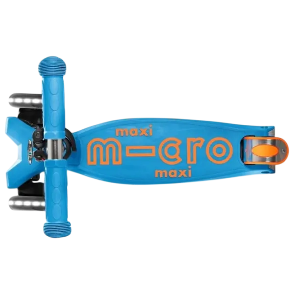 Детский трёхколёсный самокат Micro Maxi Deluxe LED (MMD085) 50 кг/ Синий photo 6