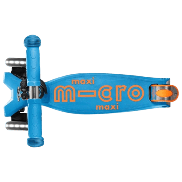 Детский трёхколёсный самокат Micro Maxi Deluxe LED (MMD085) 50 кг/ Синий photo 6