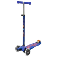 Trotinetă pentru copii cu trei roți Micro Maxi Deluxe LED (MMD067) 50 kg/ Blue