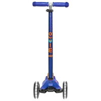 Trotinetă pentru copii cu trei roți Micro Maxi Deluxe LED (MMD067) 50 kg/ Blue photo 3