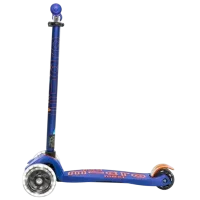 Trotinetă pentru copii cu trei roți Micro Maxi Deluxe LED (MMD067) 50 kg/ Blue photo 4
