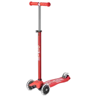 Trotinetă pentru copii cu trei roți Micro Maxi Deluxe LED (MMD068) 50 kg/ Red