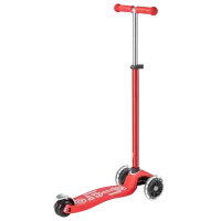 Trotinetă pentru copii cu trei roți Micro Maxi Deluxe LED (MMD068) 50 kg/ Red photo 2
