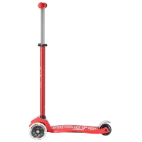 Trotinetă pentru copii cu trei roți Micro Maxi Deluxe LED (MMD068) 50 kg/ Red photo 3