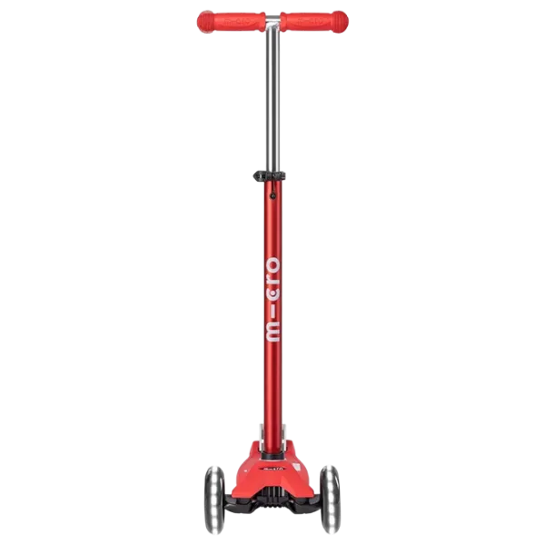 Детский трёхколёсный самокат Micro Maxi Deluxe LED (MMD068) 50 кг/ Красный photo 4