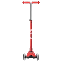 Trotinetă pentru copii cu trei roți Micro Maxi Deluxe LED (MMD068) 50 kg/ Red photo 4