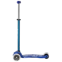 Trotinetă pentru copii cu trei roți Micro Maxi Deluxe LED (MMD132) 50 kg/ Blue photo 3