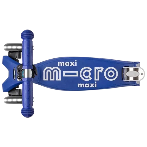 Детский трёхколёсный самокат Micro Maxi Deluxe LED (MMD132) 50 кг/ Синий photo 4