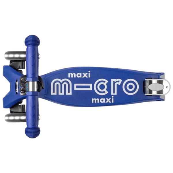 Детский трёхколёсный самокат Micro Maxi Deluxe LED (MMD132) 50 кг/ Синий photo 4