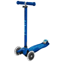 Trotinetă pentru copii cu trei roți Micro Maxi Deluxe LED (MMD132) 50 kg/ Blue photo 5