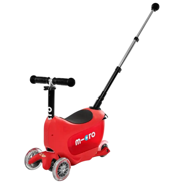 Trotinetă pentru copii cu trei roți Micro Mini2go Deluxe Plus (MMD032) 35 kg/ Red photo 1