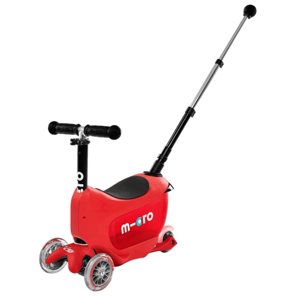 Trotinetă pentru copii cu trei roți Micro Mini2go Deluxe Plus (MMD032) 35 kg/ Red photo 1