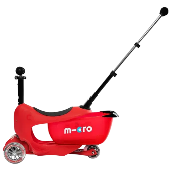 Trotinetă pentru copii cu trei roți Micro Mini2go Deluxe Plus (MMD032) 35 kg/ Red photo 4