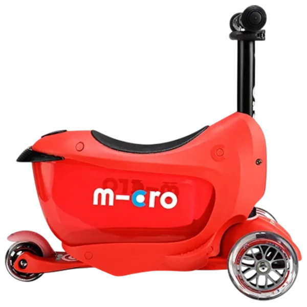 Trotinetă pentru copii cu trei roți Micro Mini2go Deluxe Plus (MMD032) 35 kg/ Red photo 5
