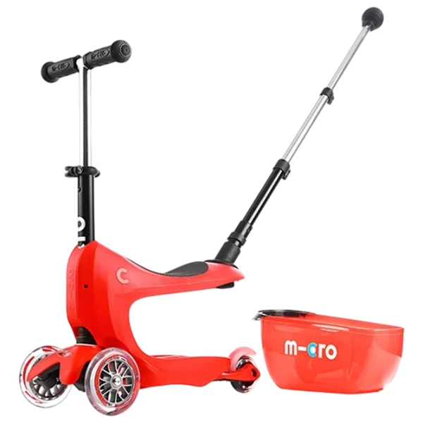 Trotinetă pentru copii cu trei roți Micro Mini2go Deluxe Plus (MMD032) 35 kg/ Red photo 6
