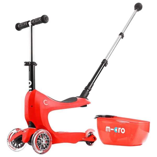 Trotinetă pentru copii cu trei roți Micro Mini2go Deluxe Plus (MMD032) 35 kg/ Red photo 6