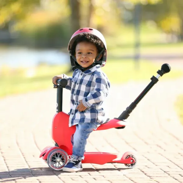 Trotinetă pentru copii cu trei roți Micro Mini2go Deluxe Plus (MMD032) 35 kg/ Red photo 9