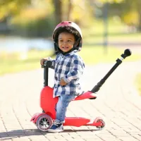 Trotinetă pentru copii cu trei roți Micro Mini2go Deluxe Plus (MMD032) 35 kg/ Red photo 9