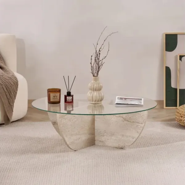 Măsuță de cafea Trendy Liya GTR008189 Travertine photo 2