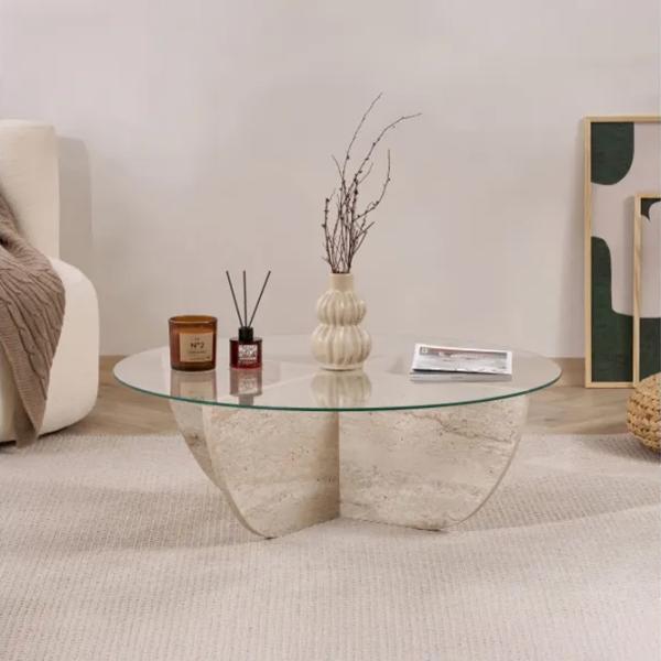 Măsuță de cafea Trendy Liya GTR008189 Travertine photo 2