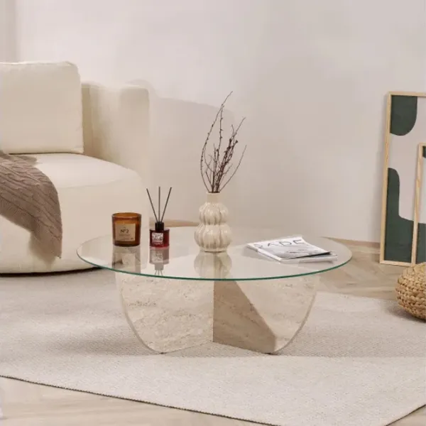 Măsuță de cafea Trendy Liya GTR008189 Travertine photo 3