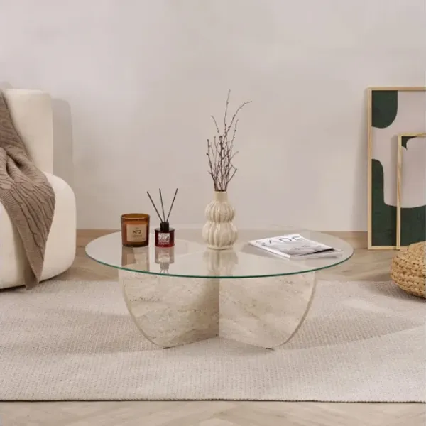 Măsuță de cafea Trendy Liya GTR008189 Travertine photo 4