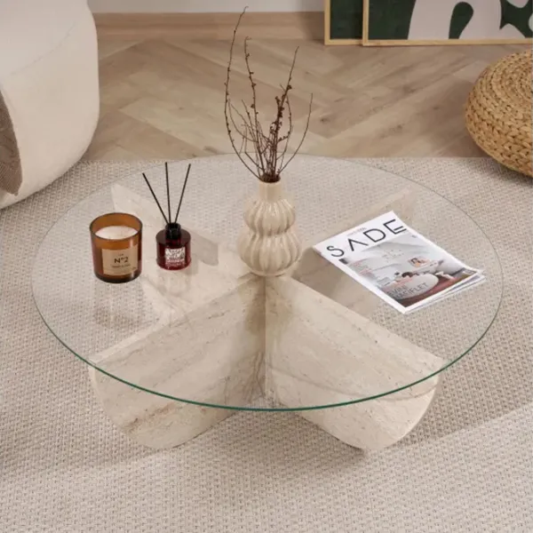 Măsuță de cafea Trendy Liya GTR008189 Travertine photo 5