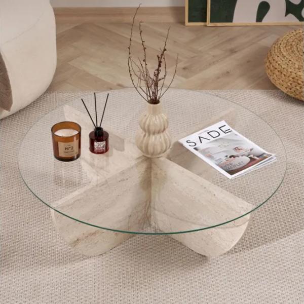 Măsuță de cafea Trendy Liya GTR008189 Travertine photo 5