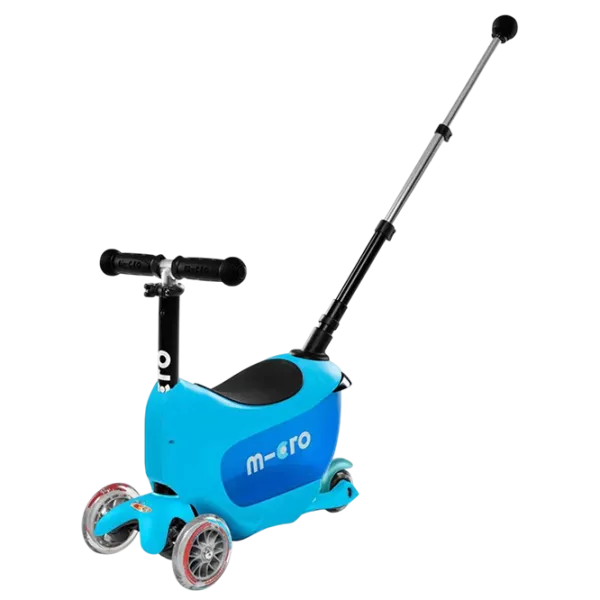 Trotinetă pentru copii cu trei roți Micro Mini2go Deluxe Plus (MMD034) 35 kg/ Blue photo 1