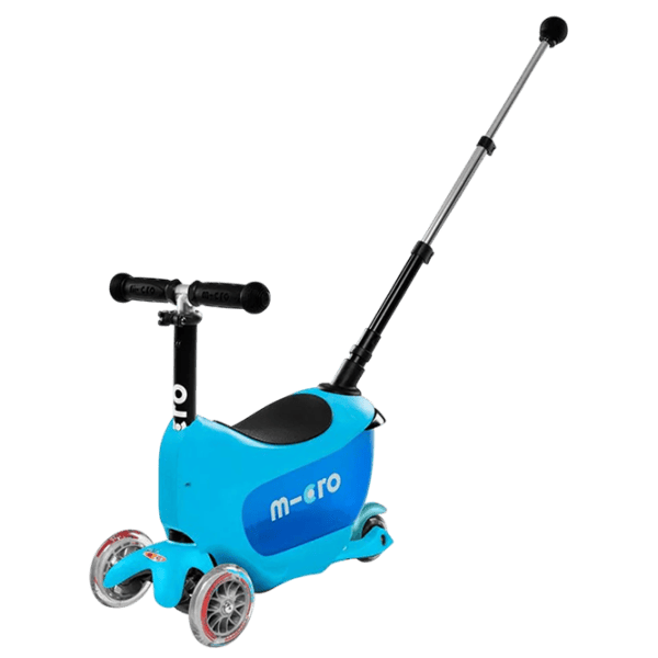 Trotinetă pentru copii cu trei roți Micro Mini2go Deluxe Plus (MMD034) 35 kg/ Blue photo 1