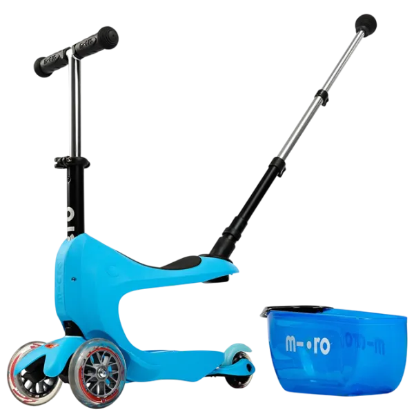 Trotinetă pentru copii cu trei roți Micro Mini2go Deluxe Plus (MMD034) 35 kg/ Blue photo 2