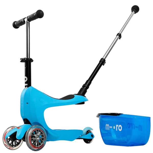 Trotinetă pentru copii cu trei roți Micro Mini2go Deluxe Plus (MMD034) 35 kg/ Blue photo 2