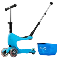 Trotinetă pentru copii cu trei roți Micro Mini2go Deluxe Plus (MMD034) 35 kg/ Blue photo 2