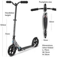 Trotinetă pentru copii cu două roți Micro Classic (SA0242) 100 kg/ Black photo 7