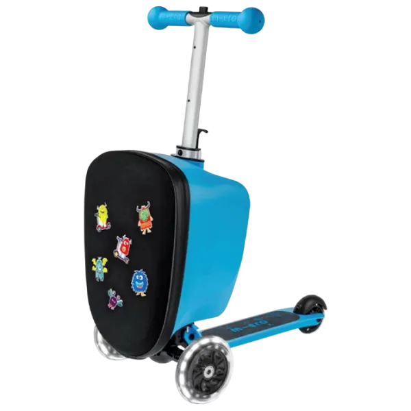 Trotinetă pentru copii cu trei roți Micro Luggage Junior Patch & Play (ML0036) 50 kg/ Blue photo 1