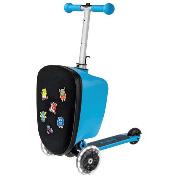 Trotinetă pentru copii cu trei roți Micro Luggage Junior Patch & Play (ML0036) 50 kg/ Blue photo 1