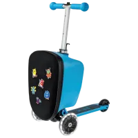 Trotinetă pentru copii cu trei roți Micro Luggage Junior Patch & Play (ML0036) 50 kg/ Blue
