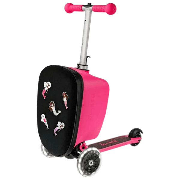 Trotinetă pentru copii cu trei roți Micro Luggage Junior Patch & Play (ML0037) 50 kg/ Pink photo 1