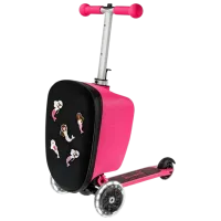 Trotinetă pentru copii cu trei roți Micro Luggage Junior Patch & Play (ML0037) 50 kg/ Pink