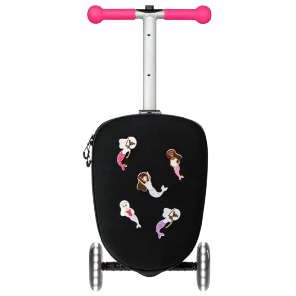 Trotinetă pentru copii cu trei roți Micro Luggage Junior Patch & Play (ML0037) 50 kg/ Pink photo 2