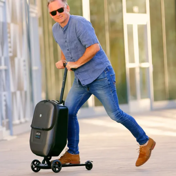 Trotinetă pentru copii cu trei roți Micro Luggage 3.0 (ML0019) 100 kg/ Black photo 8