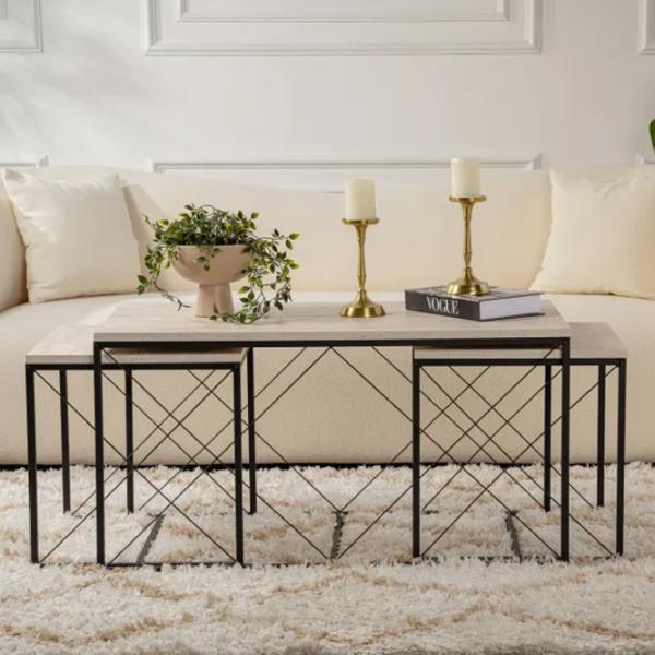 Set măsuțe de cafea Trendy DEFNE GTR006179 Travertine photo 11