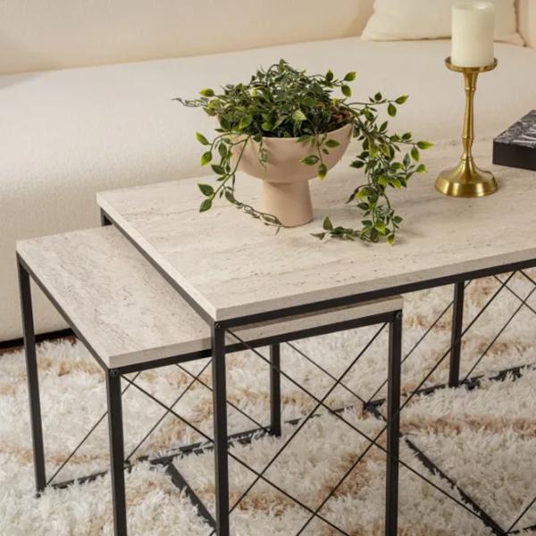 Set măsuțe de cafea Trendy DEFNE GTR006179 Travertine photo 12