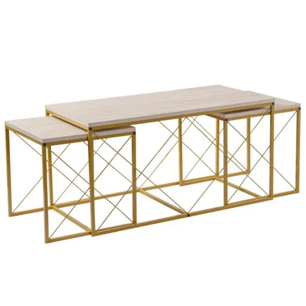 Set măsuțe de cafea Trendy DEFNE GTR006180 Travertine photo 1