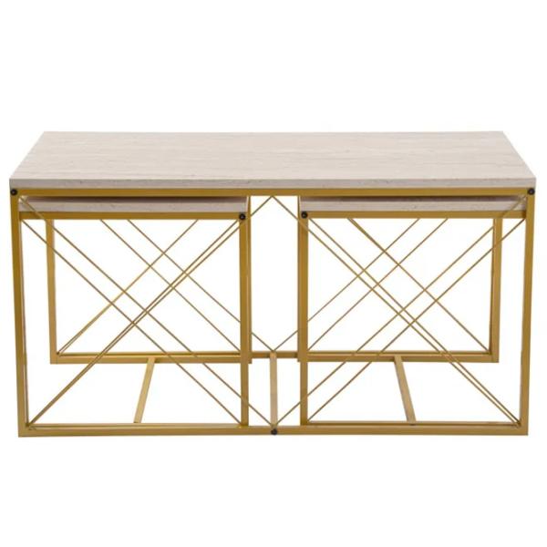 Set măsuțe de cafea Trendy DEFNE GTR006180 Travertine photo 2