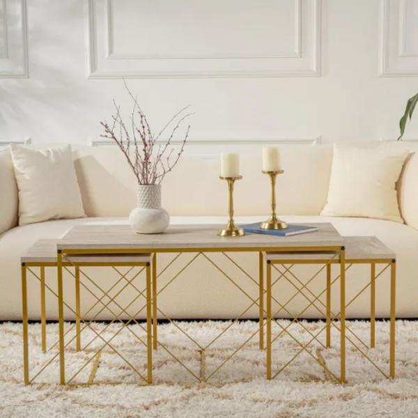 Set măsuțe de cafea Trendy DEFNE GTR006180 Travertine photo 11