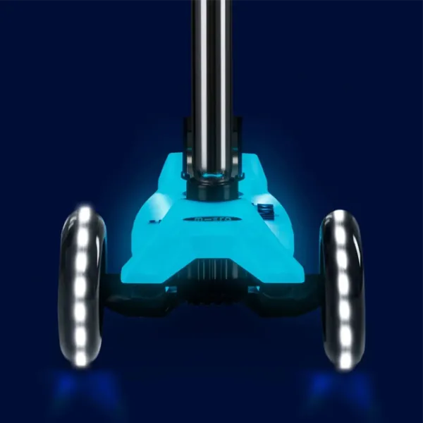 Trotinetă pentru copii cu trei roți Micro Maxi Deluxe Glow LED Plus (MMD377) 50 kg/ Blue photo 4